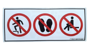 Danger - No Step, No Stand, No Sit warning sticker