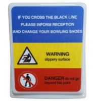 Capping Safety Warning Wedge Sign (black foul line) - Safety