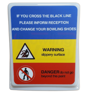 Capping Safety Warning Wedge Sign (black foul line) - Safety