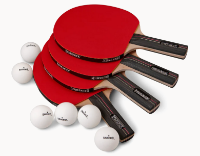 Table Tennis - Paddle & Ball Set - 4 Paddles & 6 Balls